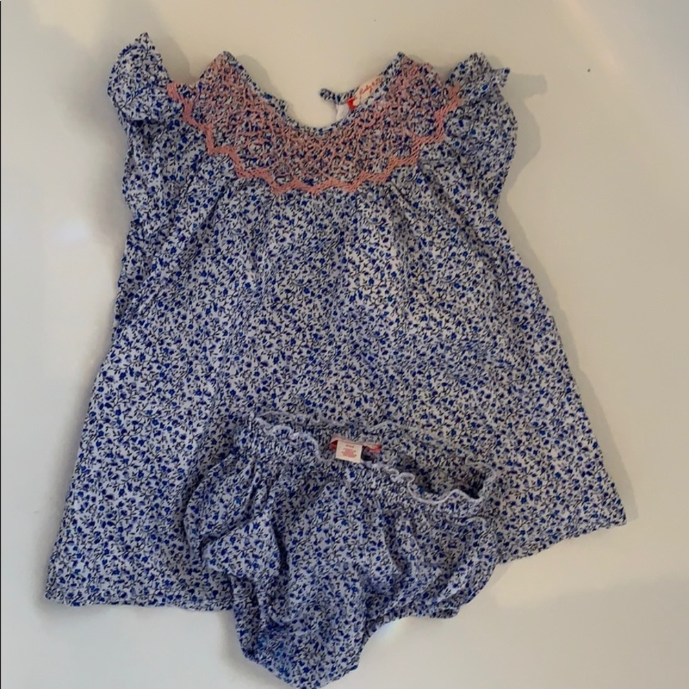 Ruby & Bloom Cotton Dress & Bloomers - size 6 mos